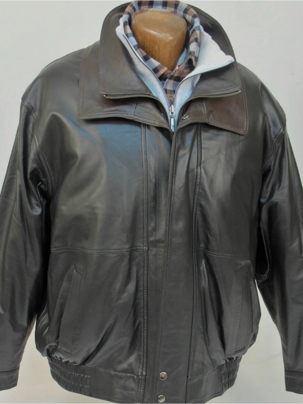 Regency by LaMarque - Double Collar Bomber 100% Leather Jacket